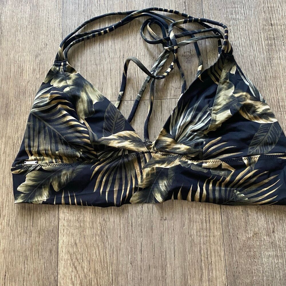 PINK Palm Leaf Print Strappy Bralette – Size M